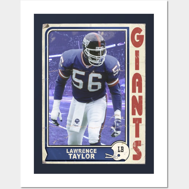 Retro Lawrence Taylor Football Trading Card Wall Art by darklordpug